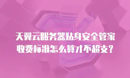 天翼云服务器贴身安全管家收费标准怎么算才不超支？