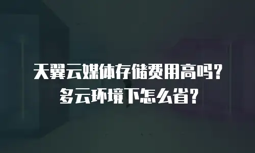 天翼云媒体存储费用高吗？多云环境下怎么省？