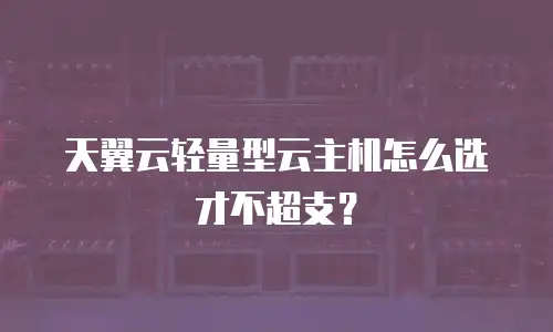 天翼云轻量型云主机怎么选才不超支？