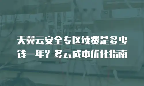 天翼云安全专区续费是多少钱一年？多云成本优化指南