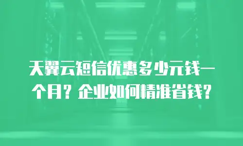 天翼云短信优惠多少元钱一个月？企业如何精准省钱？