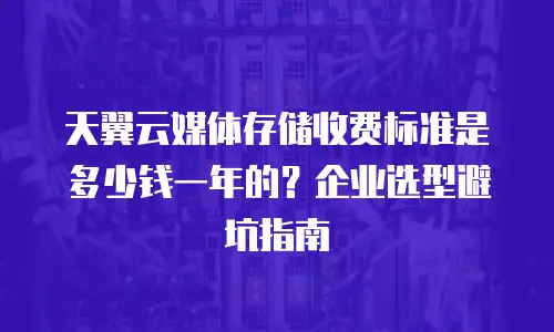 天翼云媒体存储收费标准是多少钱一年的？企业选型避坑指南