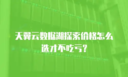 天翼云数据湖探索价格怎么选才不吃亏？
