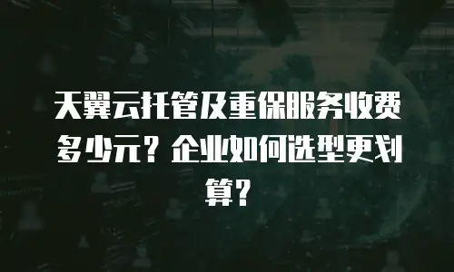 天翼云托管及重保服务收费多少元？企业如何选型更划算？
