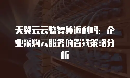 天翼云云骁智算返利吗：企业采购云服务的省钱策略分析