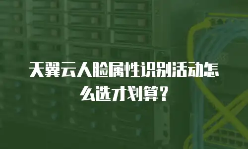 天翼云人脸属性识别活动怎么选才划算？