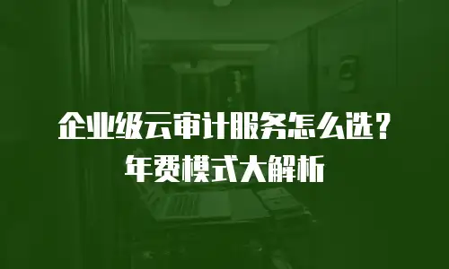 企业级云审计服务怎么选？年费模式大解析