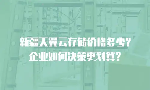 新疆天翼云存储价格多少？企业如何决策更划算？