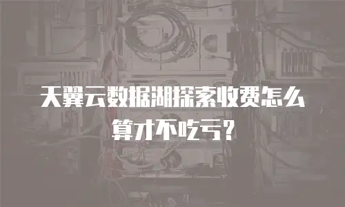 天翼云数据湖探索收费怎么算才不吃亏？