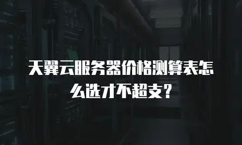 天翼云服务器价格测算表怎么选才不超支？