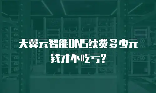 天翼云智能DNS续费多少元钱才不吃亏？
