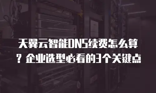 天翼云智能DNS续费怎么算？企业选型必看的3个关键点