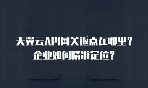 天翼云API网关返点在哪里？企业如何精准定位？