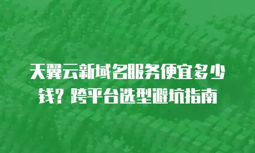 天翼云新域名服务便宜多少钱？跨平台选型避坑指南