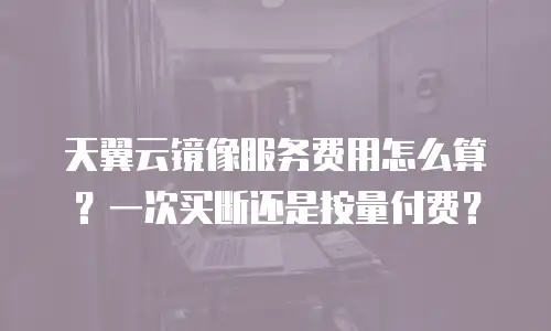 天翼云镜像服务费用怎么算？一次买断还是按量付费？