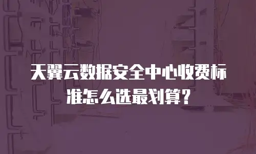 天翼云数据安全中心收费标准怎么选最划算？