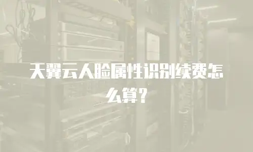 天翼云人脸属性识别续费怎么算？