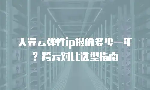 天翼云弹性ip报价多少一年？跨云对比选型指南