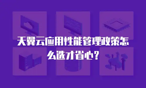 天翼云应用性能管理政策怎么选才省心？