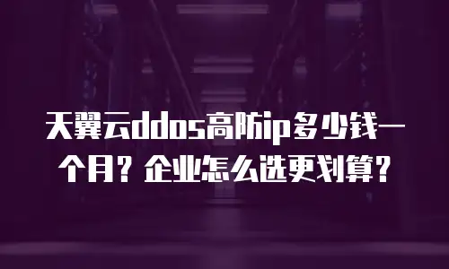 天翼云ddos高防ip多少钱一个月？企业怎么选更划算？