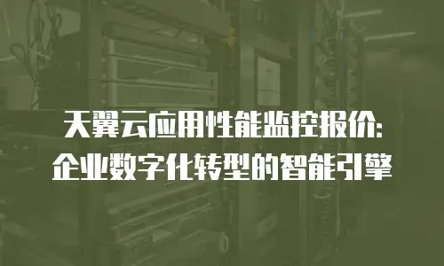 天翼云应用性能监控报价：企业数字化转型的智能引擎