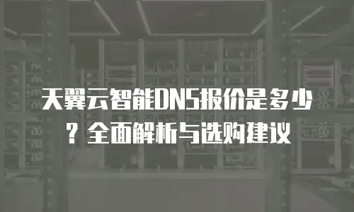 天翼云智能DNS报价是多少？全面解析与选购建议