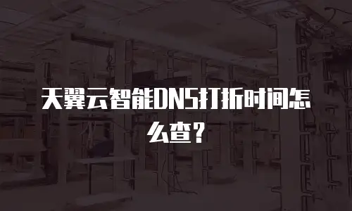天翼云智能DNS打折时间怎么查？