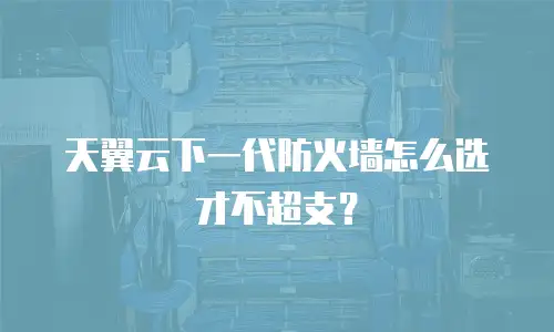 天翼云下一代防火墙怎么选才不超支？