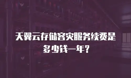 天翼云存储容灾服务续费是多少钱一年？