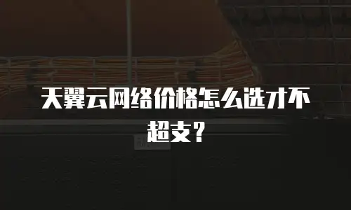 天翼云网络价格怎么选才不超支？