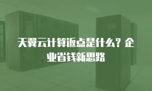 天翼云计算返点是什么？企业省钱新思路