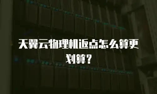 天翼云物理机返点怎么算更划算？