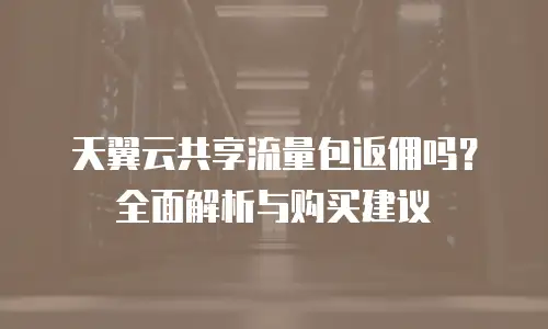 天翼云共享流量包返佣吗？全面解析与购买建议