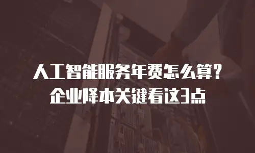 人工智能服务年费怎么算？企业降本关键看这3点