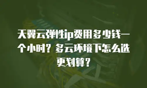 天翼云弹性ip费用多少钱一个小时？多云环境下怎么选更划算？
