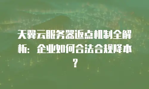 天翼云服务器返点机制全解析：企业如何合法合规降本？