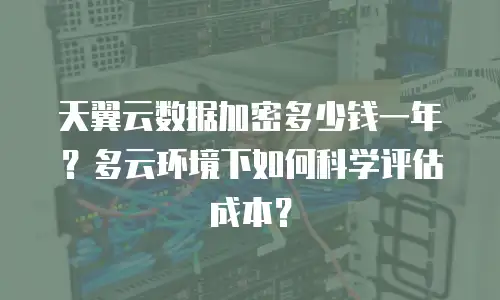 天翼云数据加密多少钱一年？多云环境下如何科学评估成本？