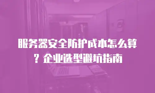 服务器安全防护成本怎么算？企业选型避坑指南