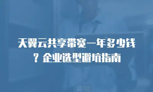 天翼云共享带宽一年多少钱？企业选型避坑指南
