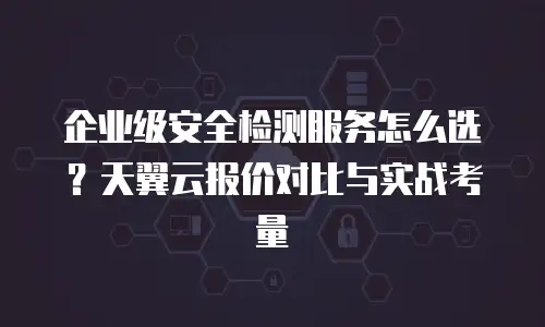 企业级安全检测服务怎么选？天翼云报价对比与实战考量