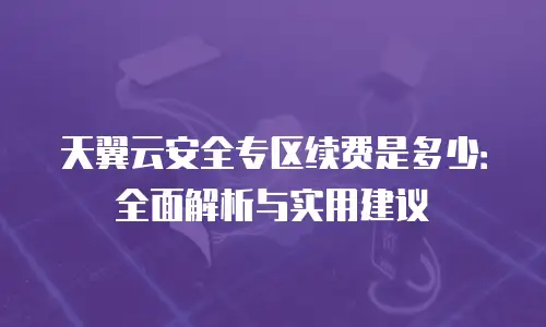 天翼云安全专区续费是多少：全面解析与实用建议