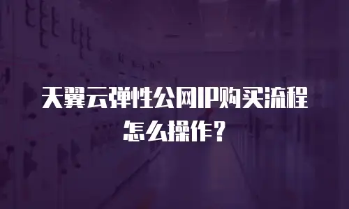 天翼云弹性公网IP购买流程怎么操作？