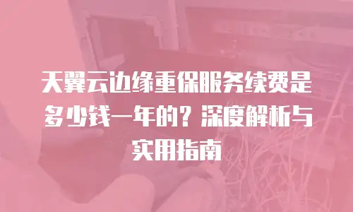 天翼云边缘重保服务续费是多少钱一年的？深度解析与实用指南