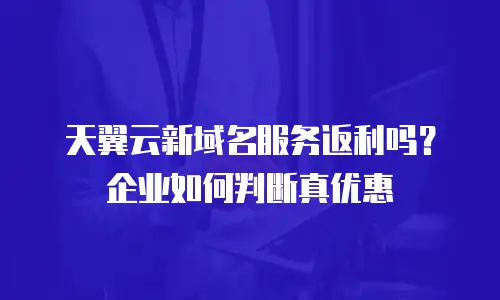天翼云新域名服务返利吗？企业如何判断真优惠