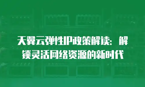 天翼云弹性IP政策解读：解锁灵活网络资源的新时代