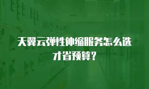 天翼云弹性伸缩服务怎么选才省预算？