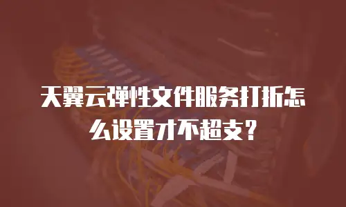 天翼云弹性文件服务打折怎么设置才不超支？