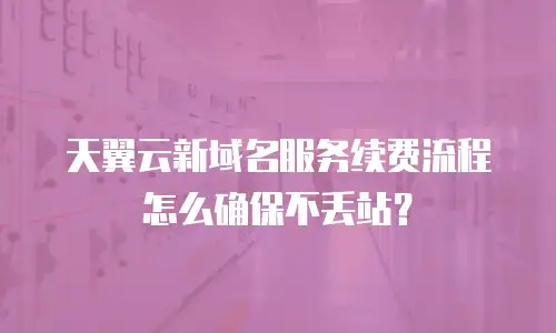 天翼云新域名服务续费流程怎么确保不丢站？