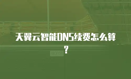 天翼云智能DNS续费怎么算？