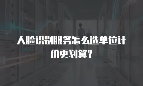 人脸识别服务怎么选单位计价更划算？